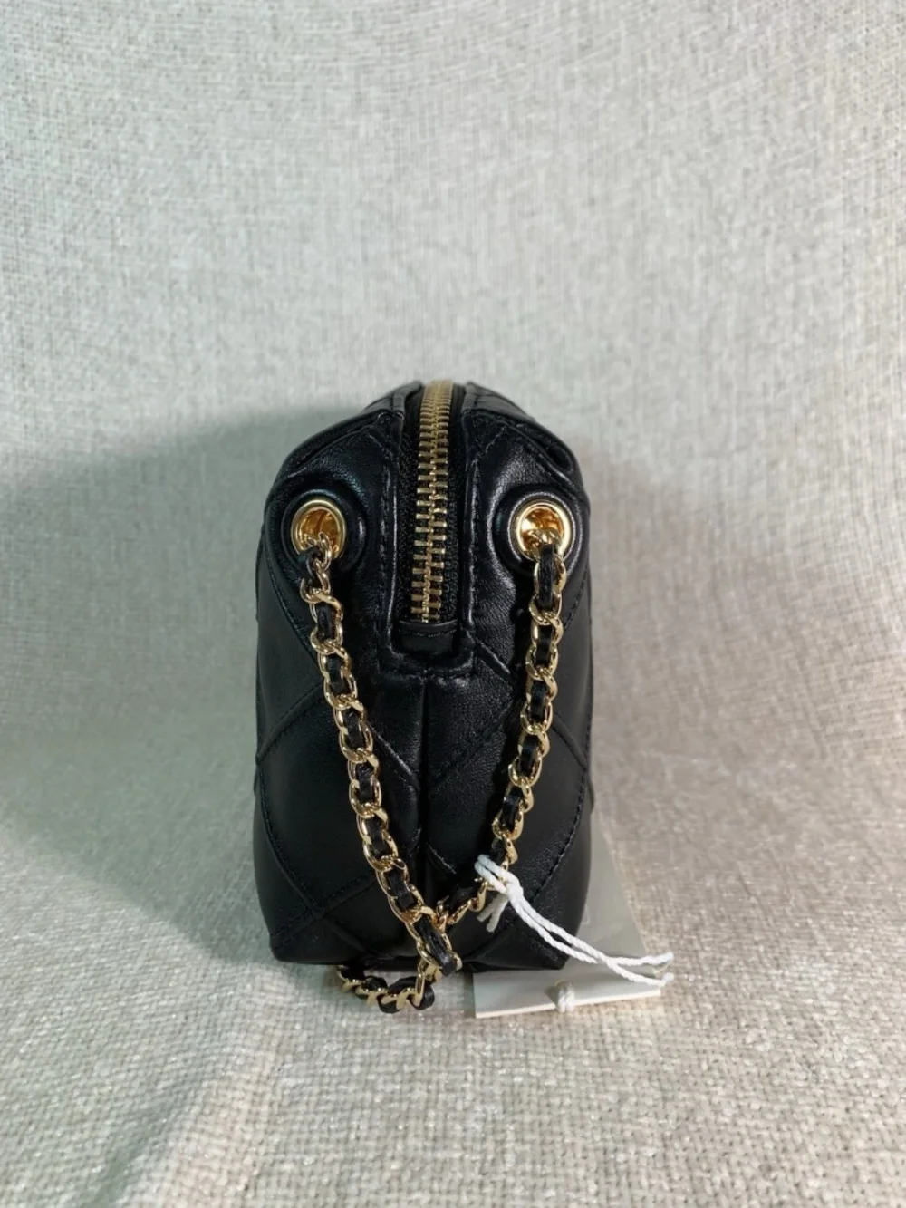 NEW Tory Burch Fleming Soft Black Quilted Leather Crossbody Bag